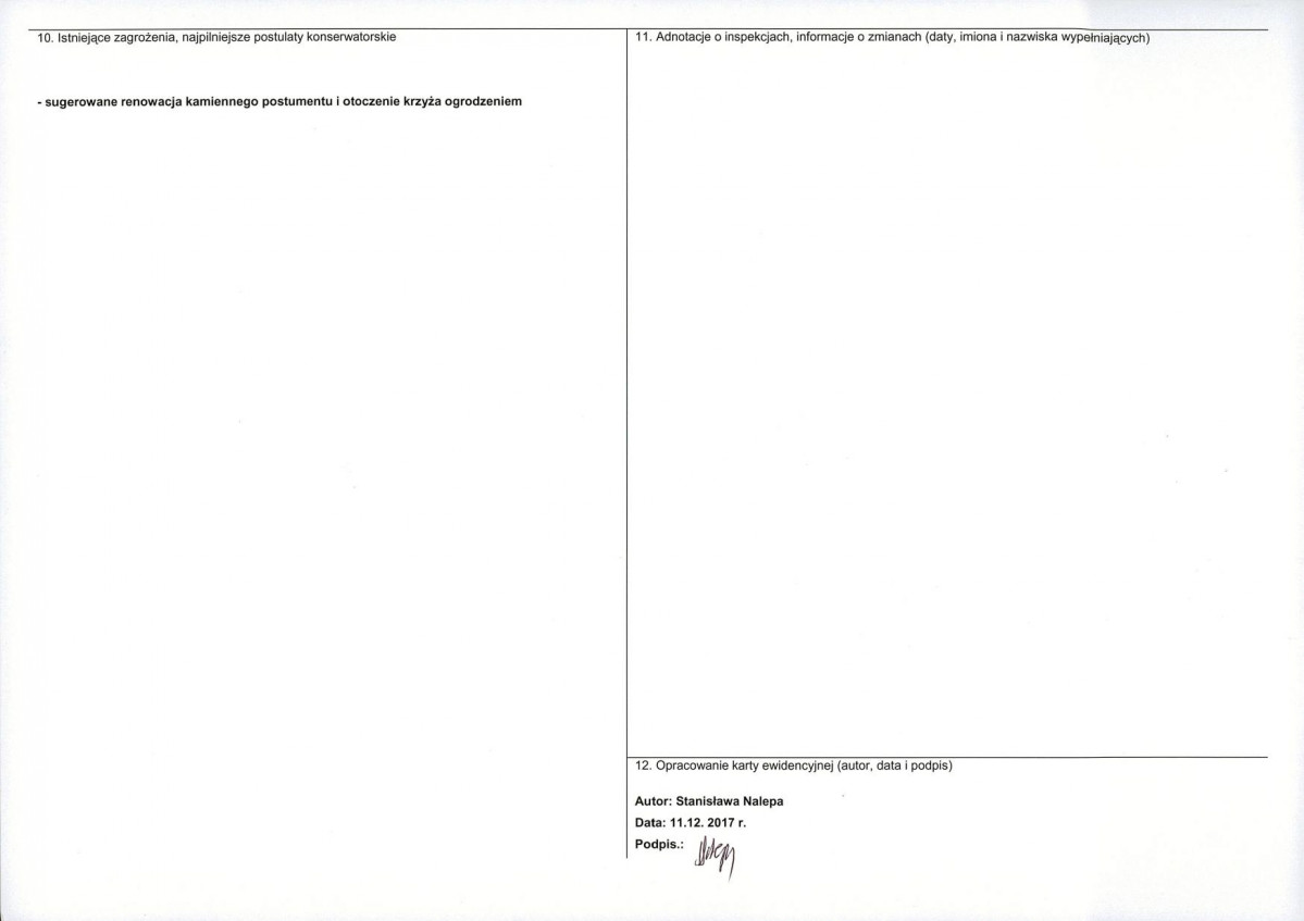Karta obiektu niewpisanego do rejestru, skan nr 2