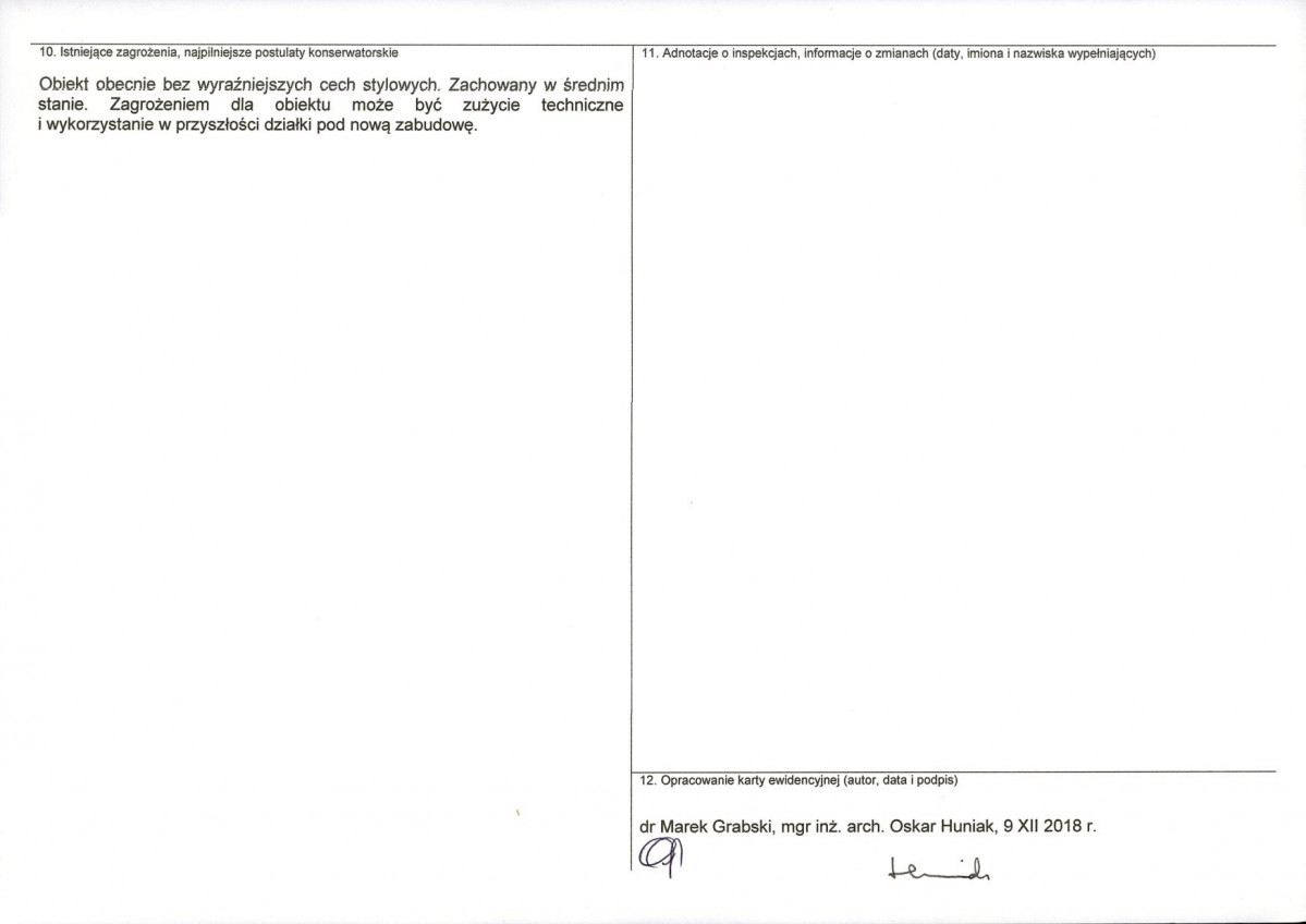 KEZN - Karta obiektu niewpisanego do rejestru, skan nr 2