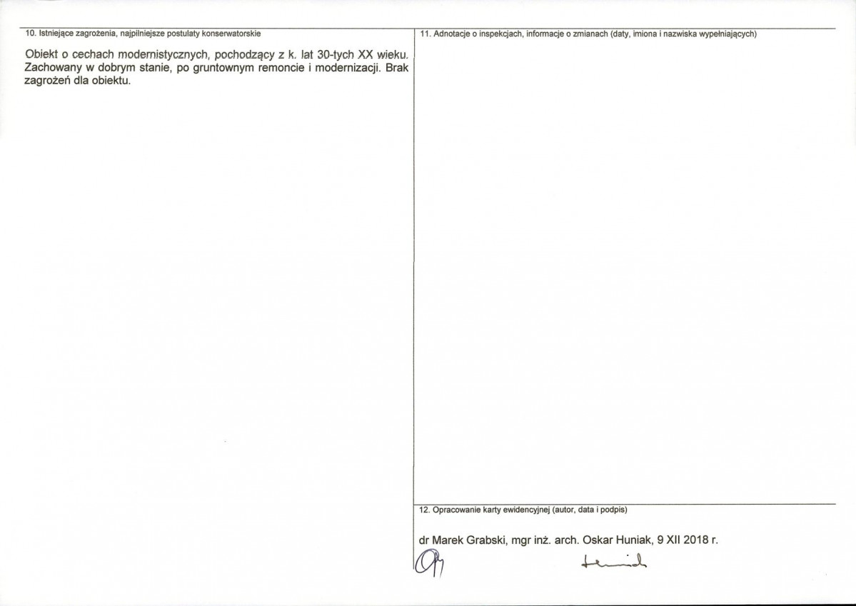 KEZN - Karta obiektu niewpisanego do rejestru, skan nr 2