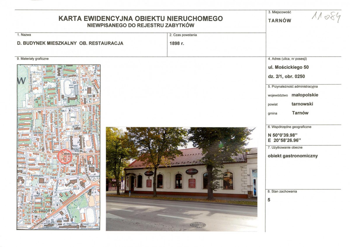KEZN - Karta obiektu niewpisanego do rejestru, skan nr 1