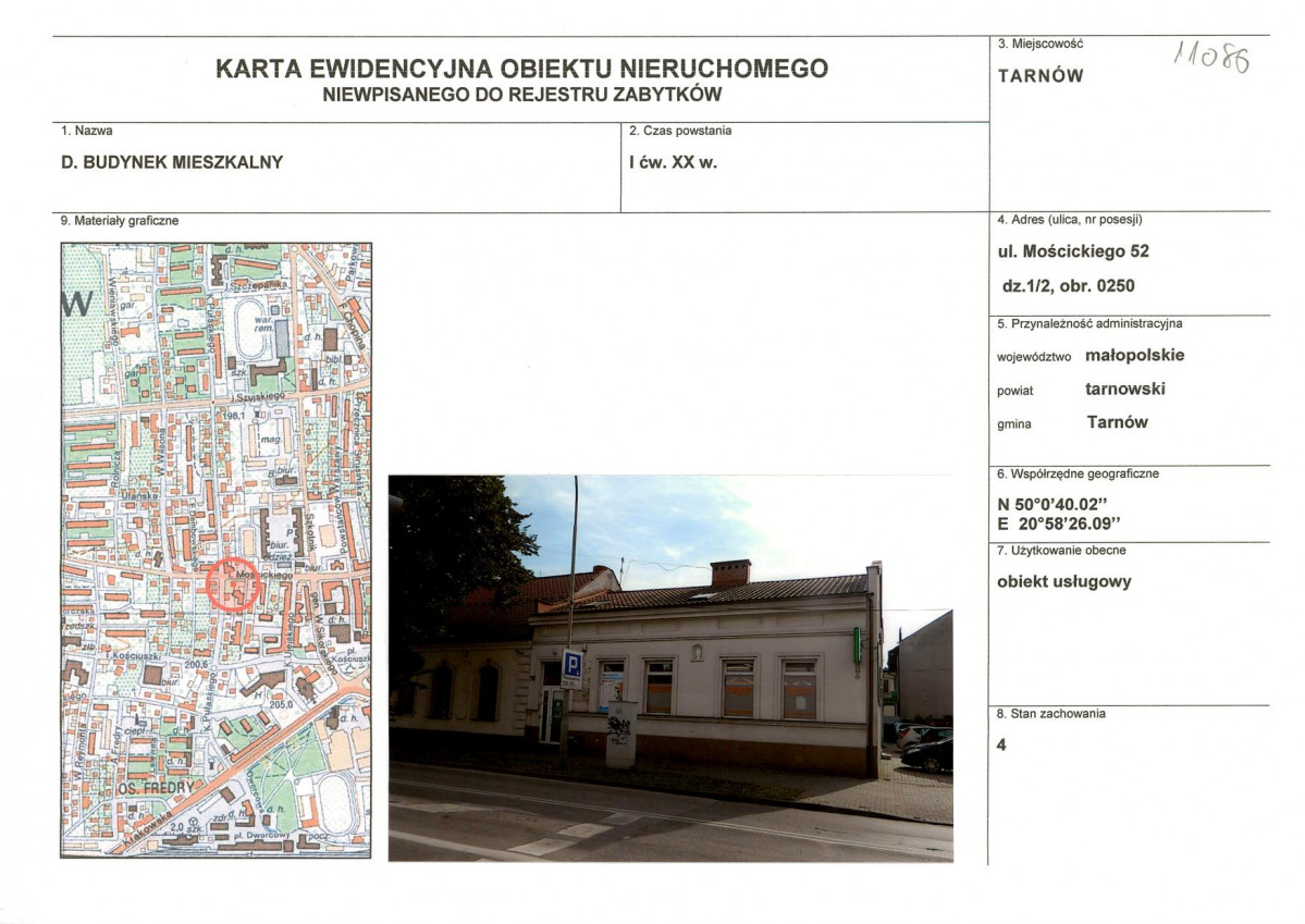 KEZN - Karta obiektu niewpisanego do rejestru, skan nr 1