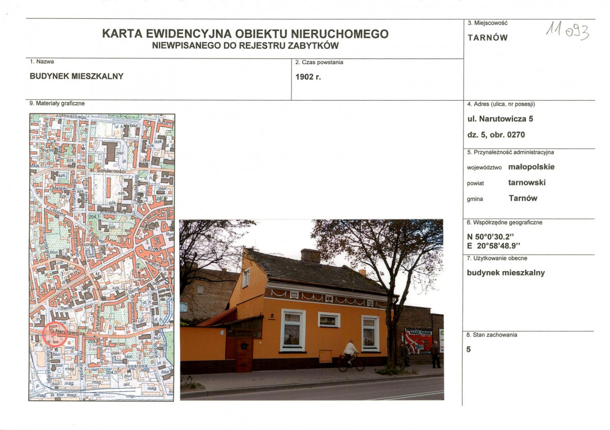 KEZN - Karta obiektu niewpisanego do rejestru, skan nr 1
