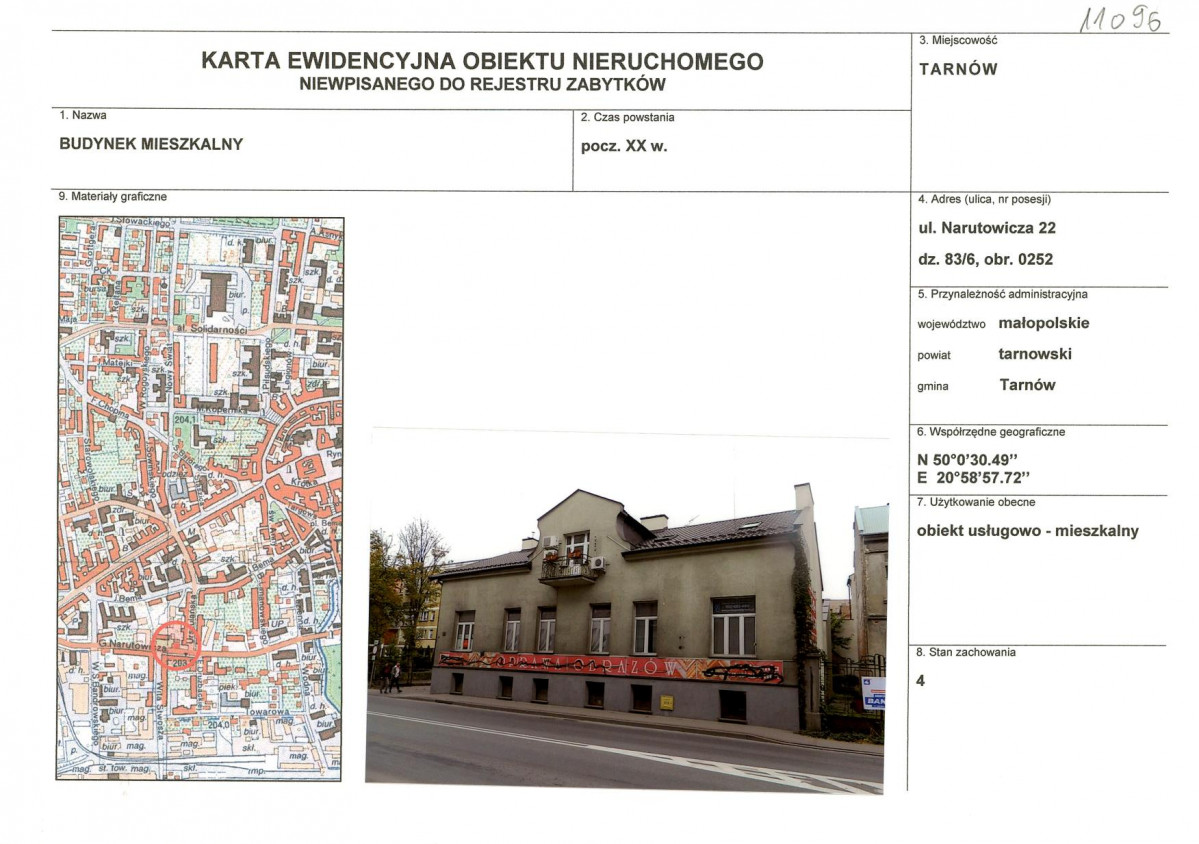 KEZN - Karta obiektu niewpisanego do rejestru, skan nr 1