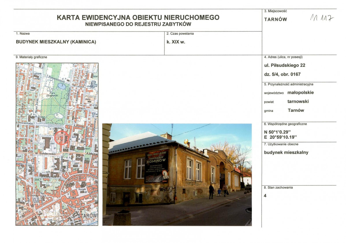 KEZN - Karta obiektu niewpisanego do rejestru, skan nr 1