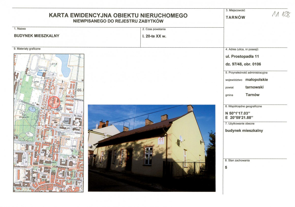 KEZN - Karta obiektu niewpisanego do rejestru, skan nr 1