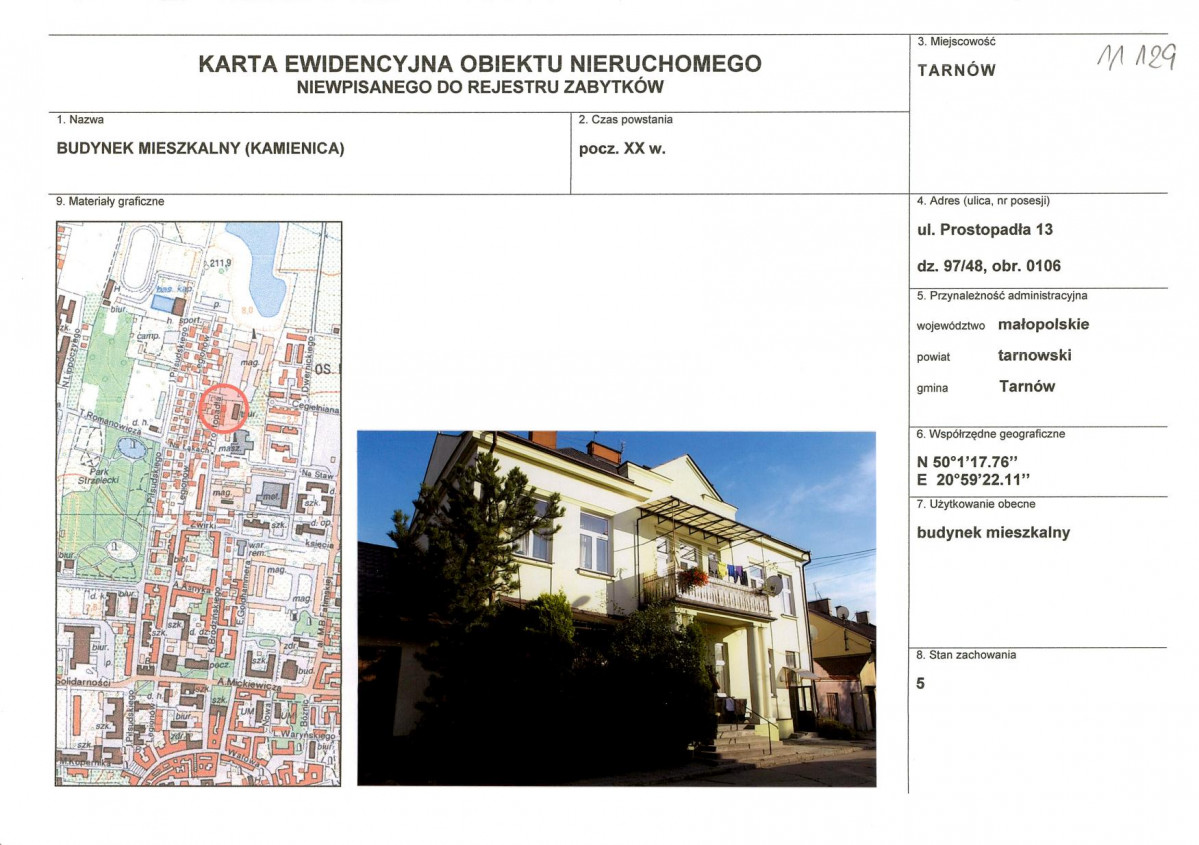 KEZN - Karta obiektu niewpisanego do rejestru, skan nr 1