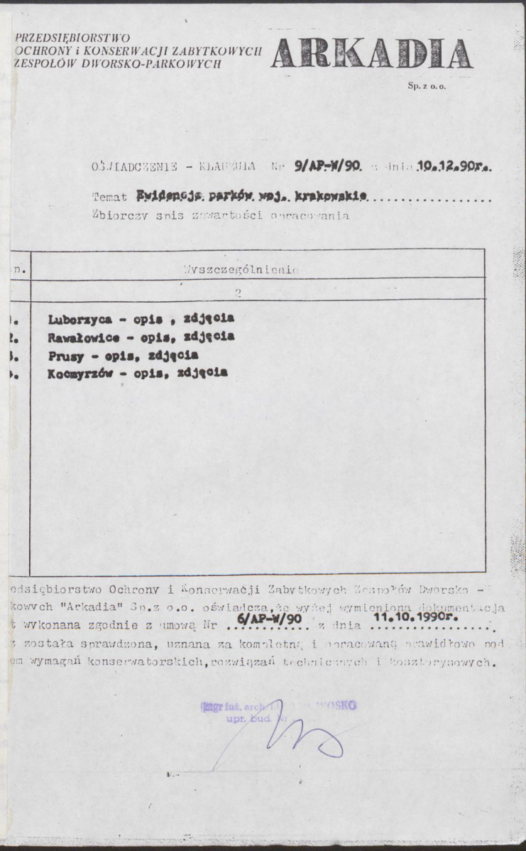 Ewidencja parkowa, skan nr 4