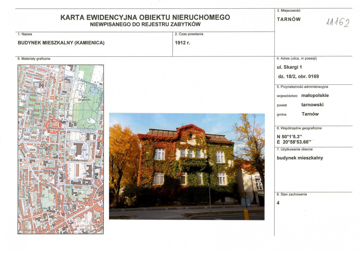 KEZN - Karta obiektu niewpisanego do rejestru, skan nr 1