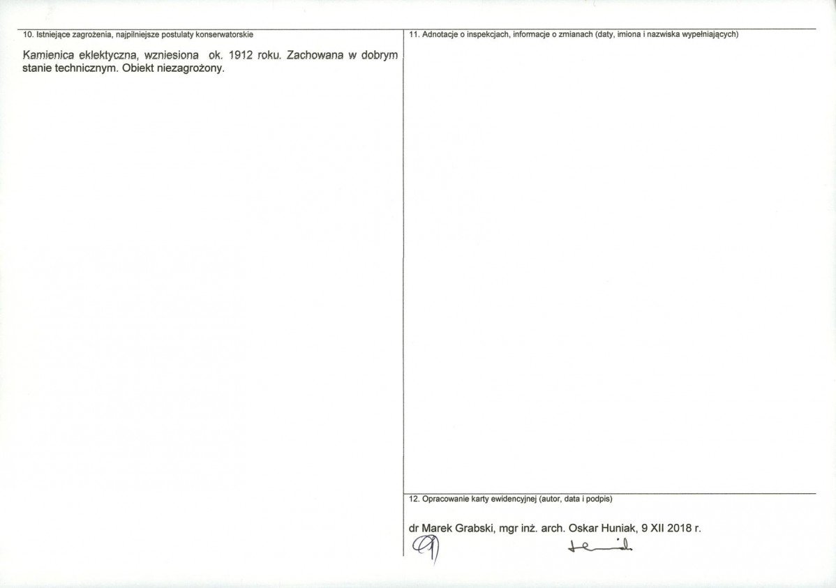 KEZN - Karta obiektu niewpisanego do rejestru, skan nr 2
