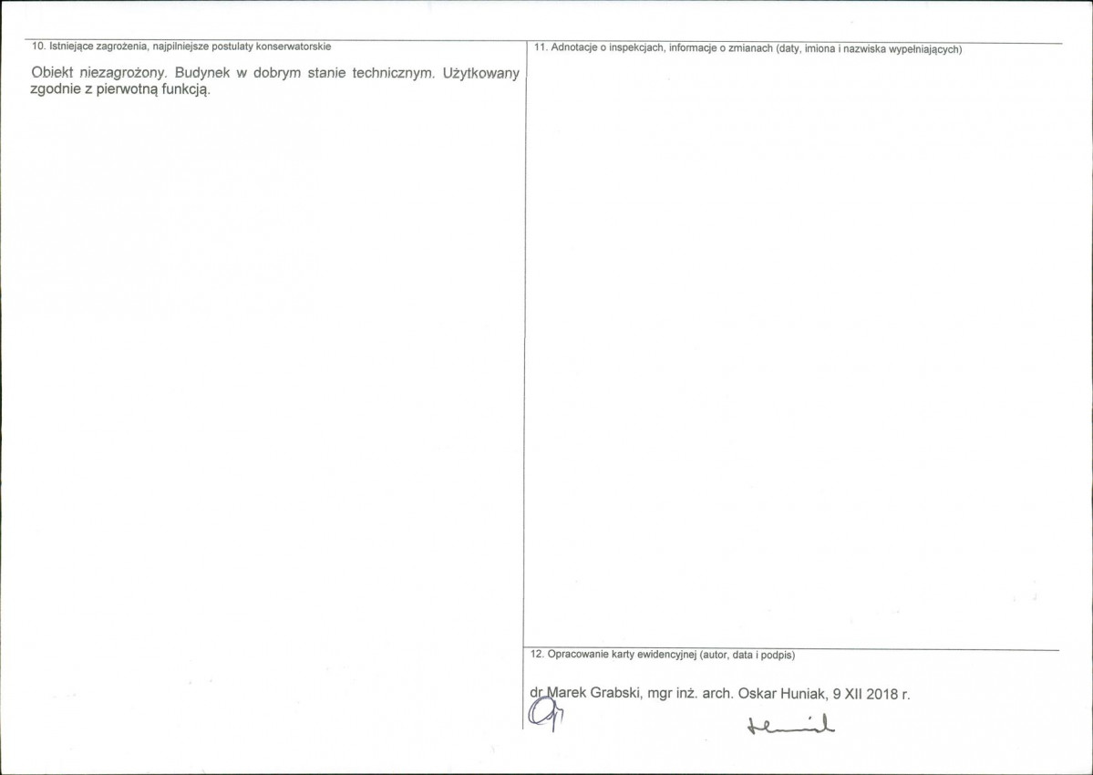 KEZN - Karta obiektu niewpisanego do rejestru, skan nr 2