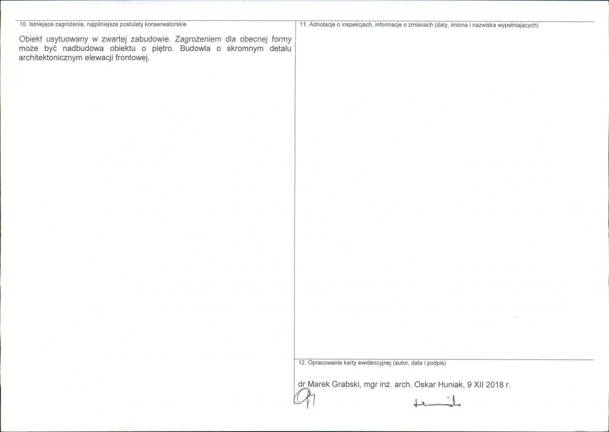 KEZN - Karta obiektu niewpisanego do rejestru, skan nr 2