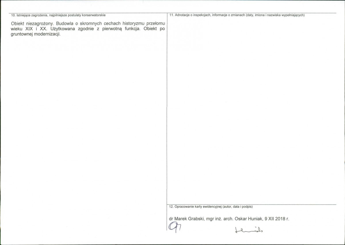 KEZN - Karta obiektu niewpisanego do rejestru, skan nr 2