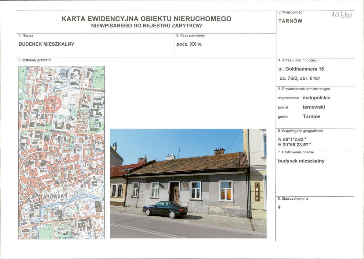 KEZN - Karta obiektu niewpisanego do rejestru, skan nr 1