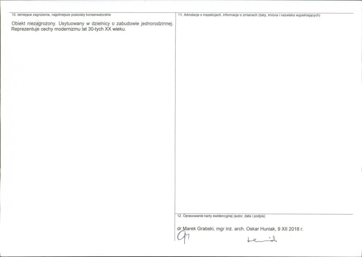 KEZN - Karta obiektu niewpisanego do rejestru, skan nr 2