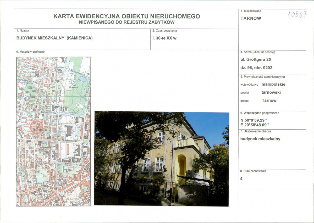 KEZN - Karta obiektu niewpisanego do rejestru, skan nr 1