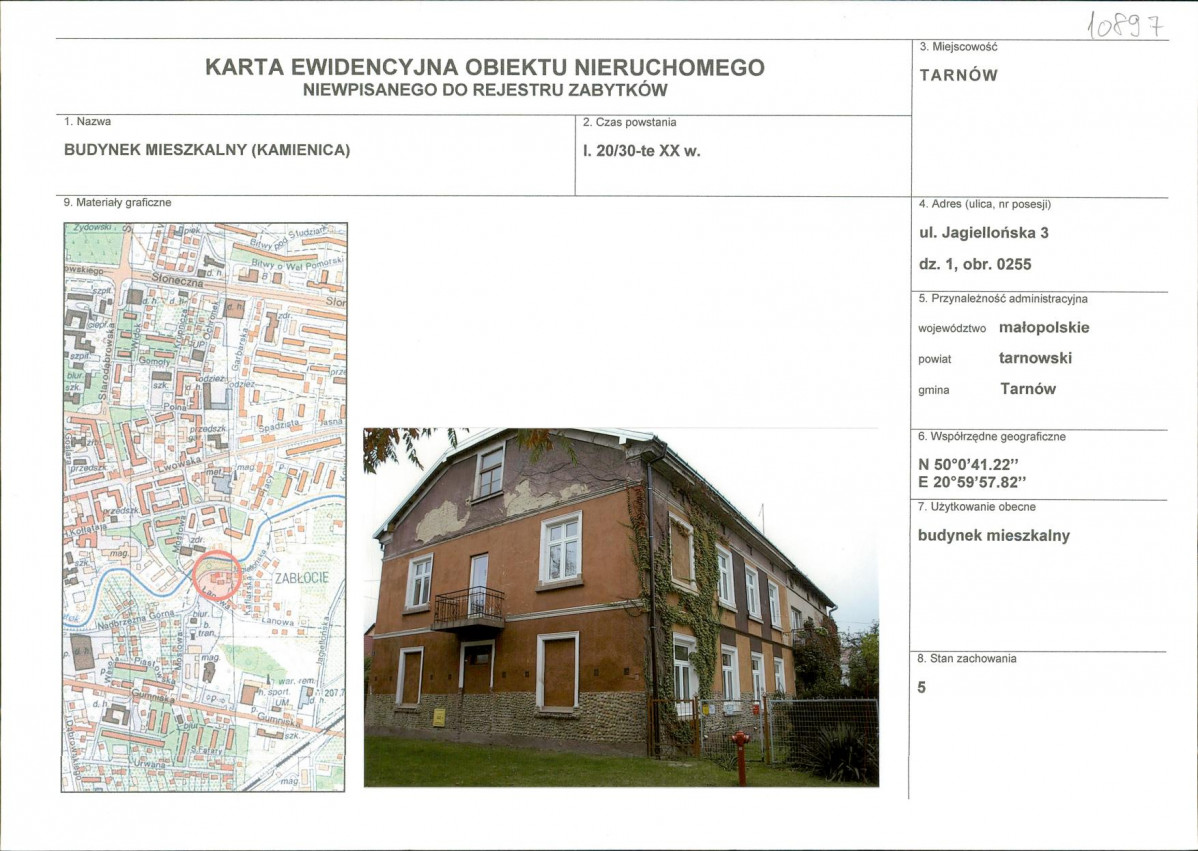KEZN - Karta obiektu niewpisanego do rejestru, skan nr 1
