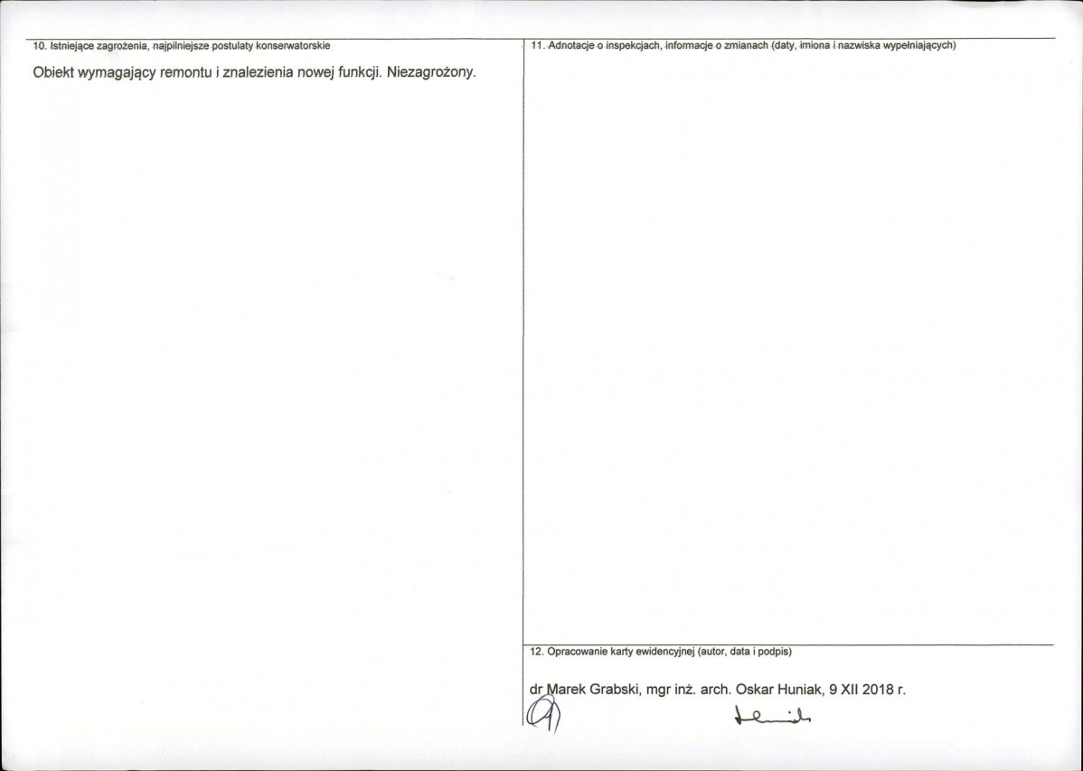 KEZN - Karta obiektu niewpisanego do rejestru, skan nr 2