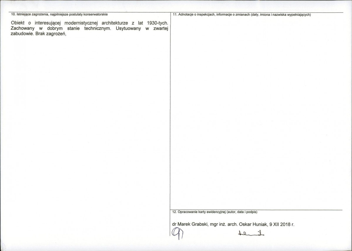 KEZN - Karta obiektu niewpisanego do rejestru, skan nr 2