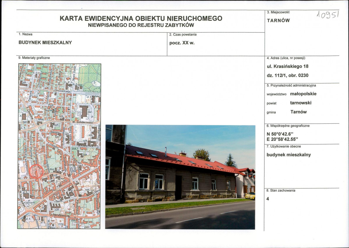 KEZN - Karta obiektu niewpisanego do rejestru, skan nr 1