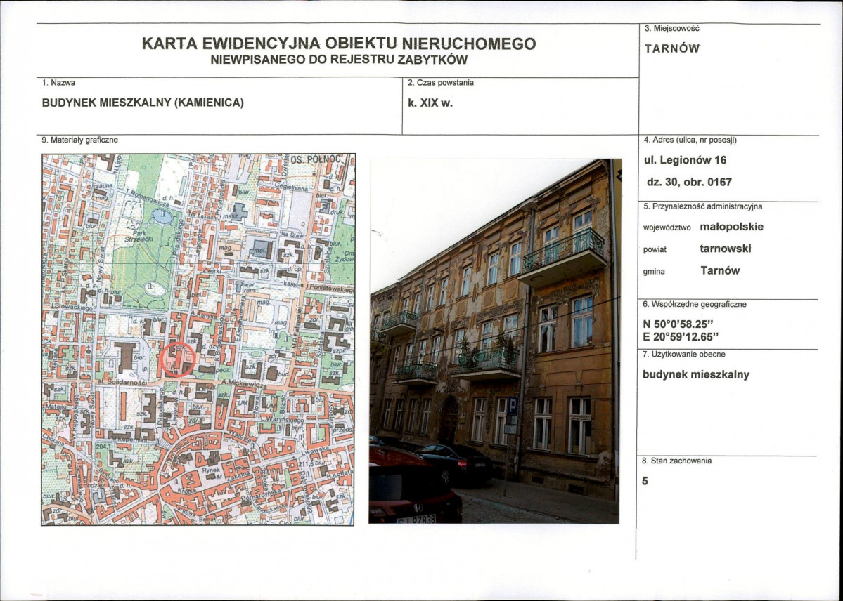 KEZN - Karta obiektu niewpisanego do rejestru, skan nr 1