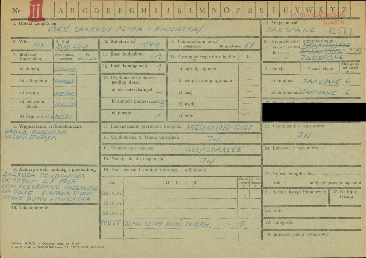 KZ - Karta zielona, skan nr 1