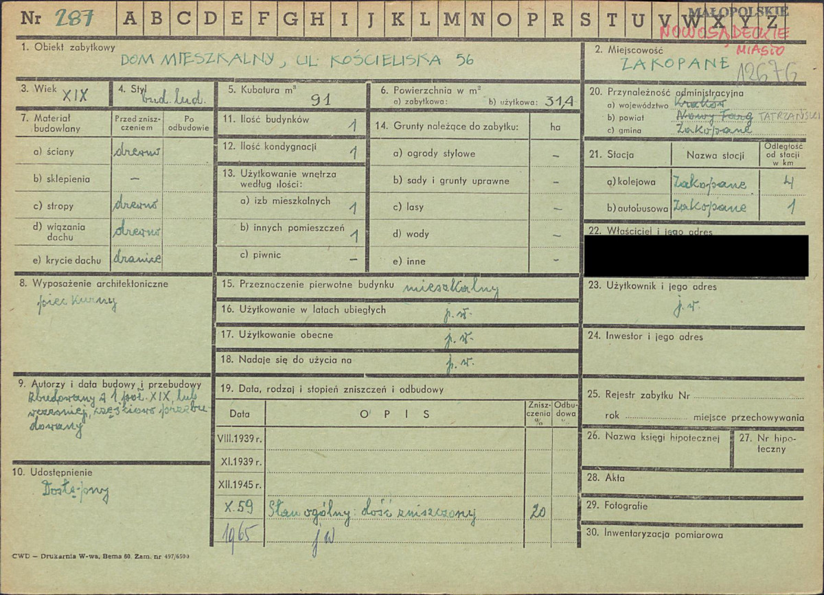 KZ - Karta zielona, skan nr 1