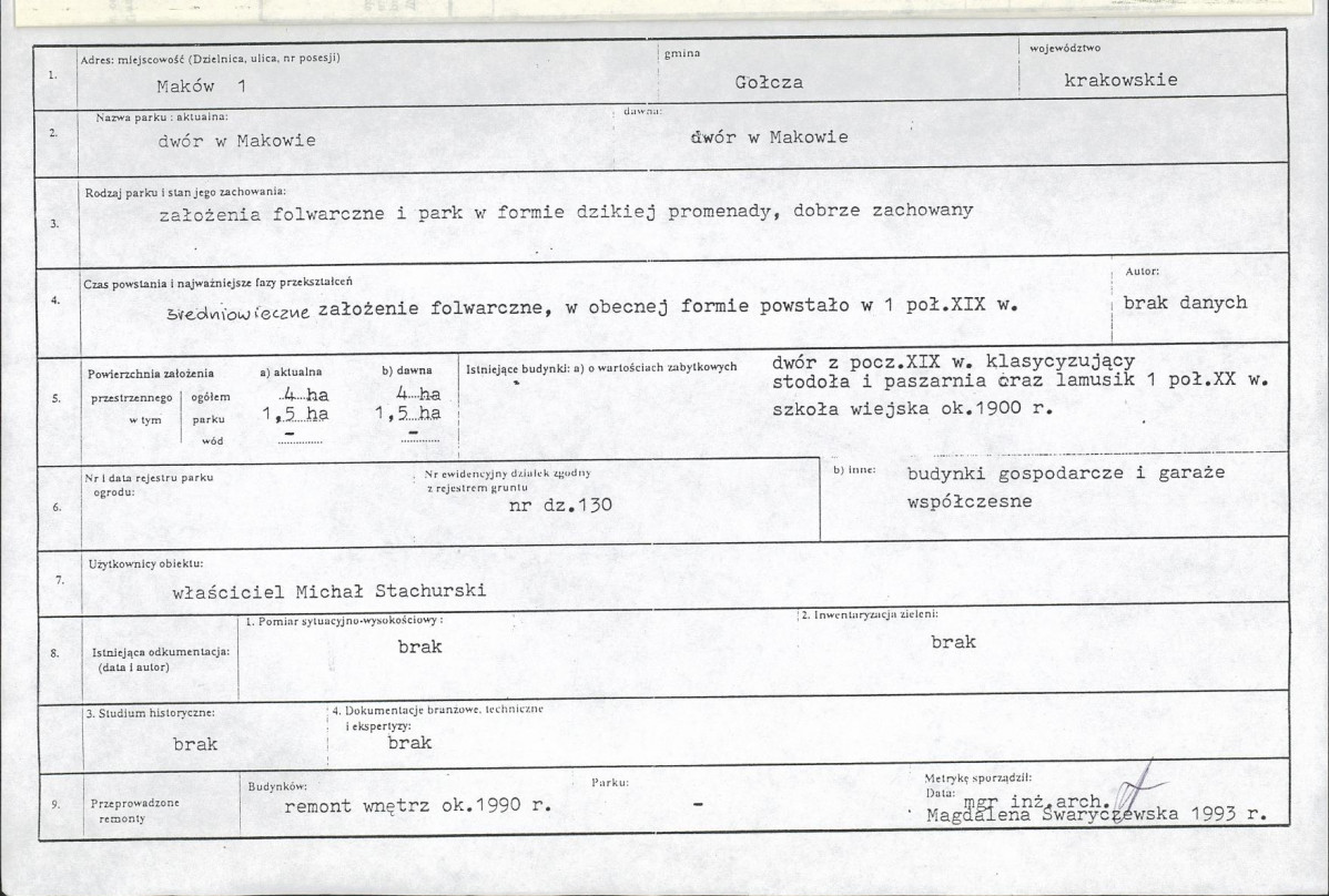 Ewidencja parkowa, skan nr 4