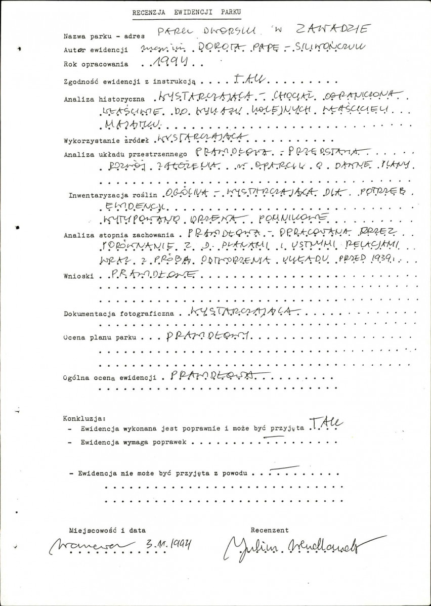 EP - Ewidencja parkowa, skan nr 5