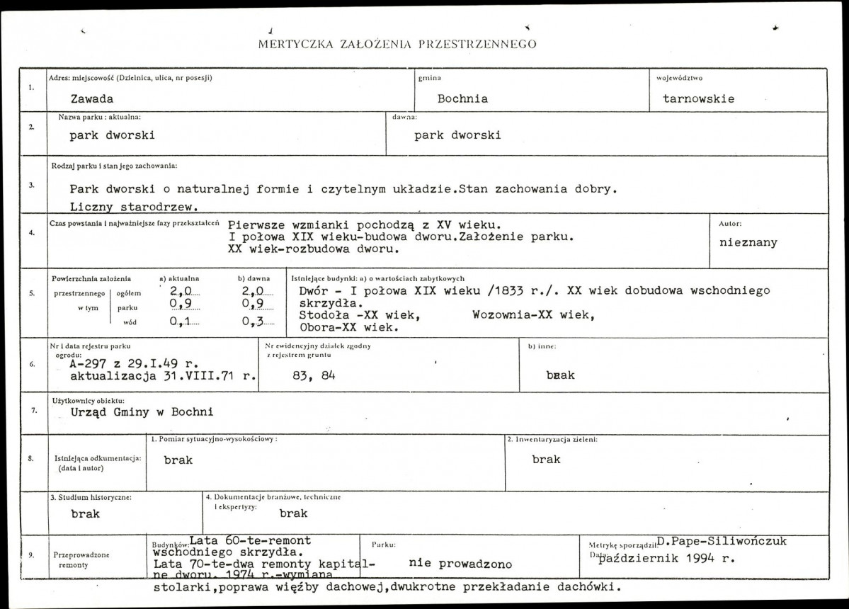 EP - Ewidencja parkowa, skan nr 6