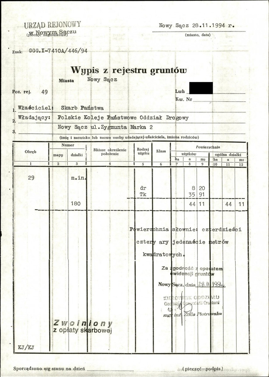 EP - Ewidencja parkowa, skan nr 36