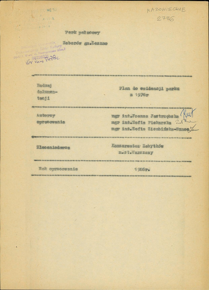 Ewidencja parkowa, skan nr 1