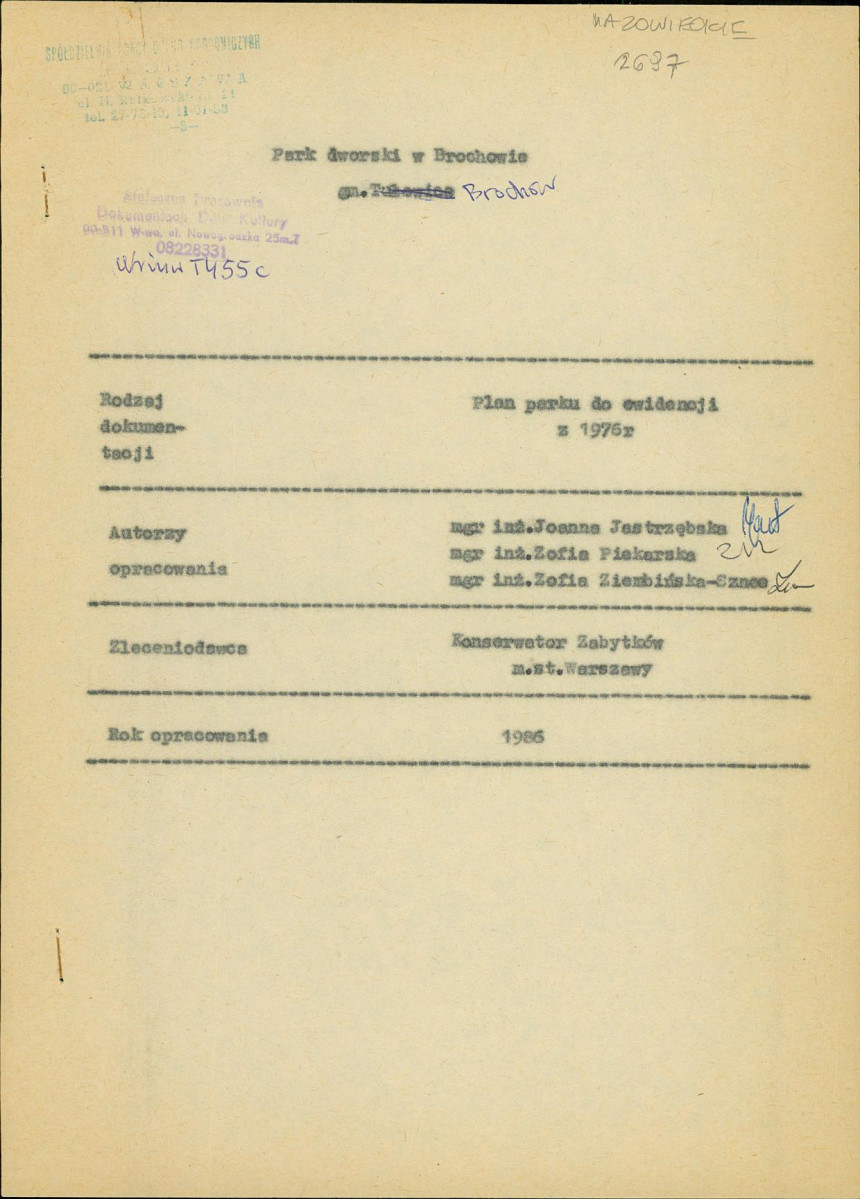 Ewidencja parkowa, skan nr 1