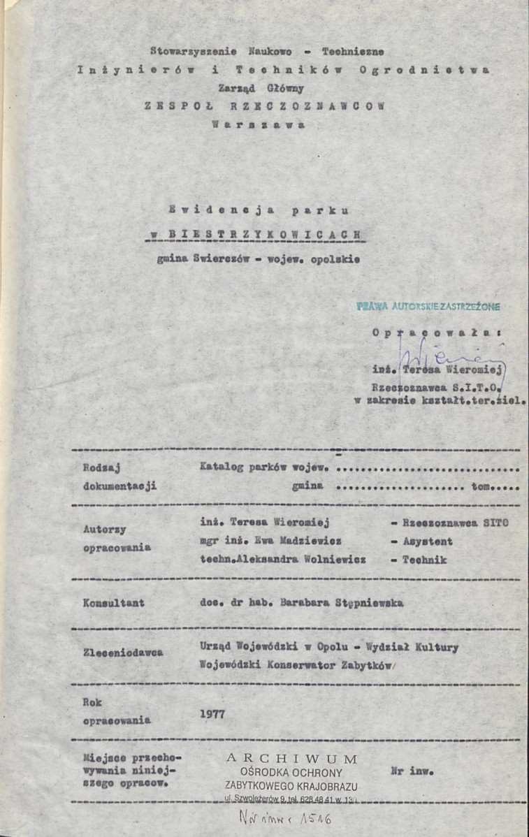 EP - Ewidencja parkowa, skan nr 4
