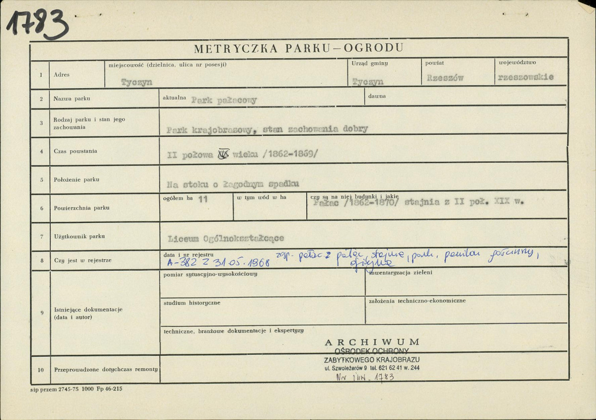 Ewidencja parkowa, skan nr 3