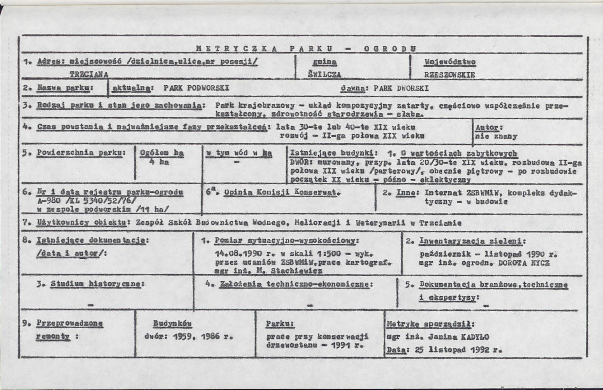 EP - Ewidencja parkowa, skan nr 6
