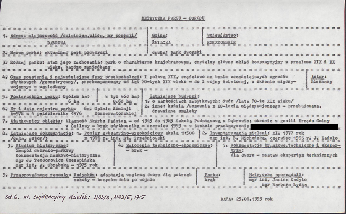 EP - Ewidencja parkowa, skan nr 8