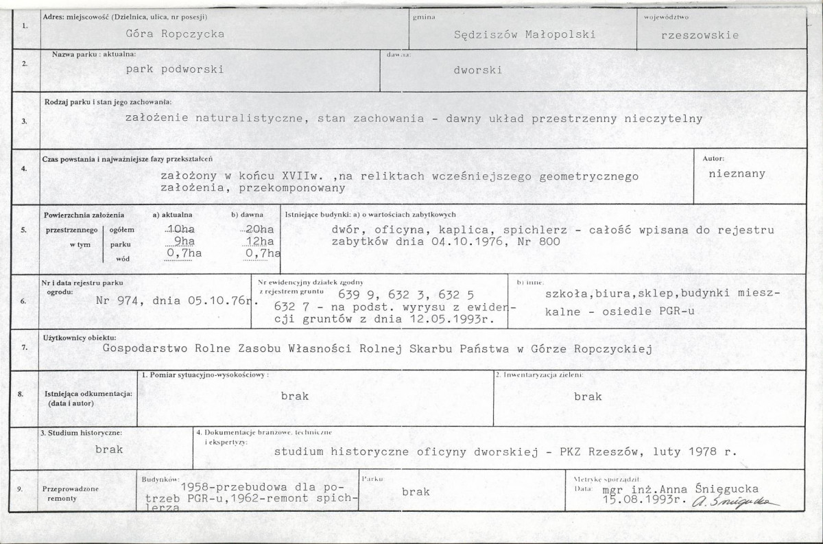EP - Ewidencja parkowa, skan nr 6
