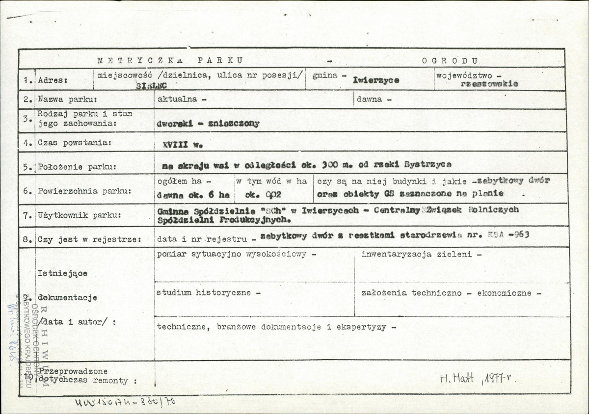 EP - Ewidencja parkowa, skan nr 3