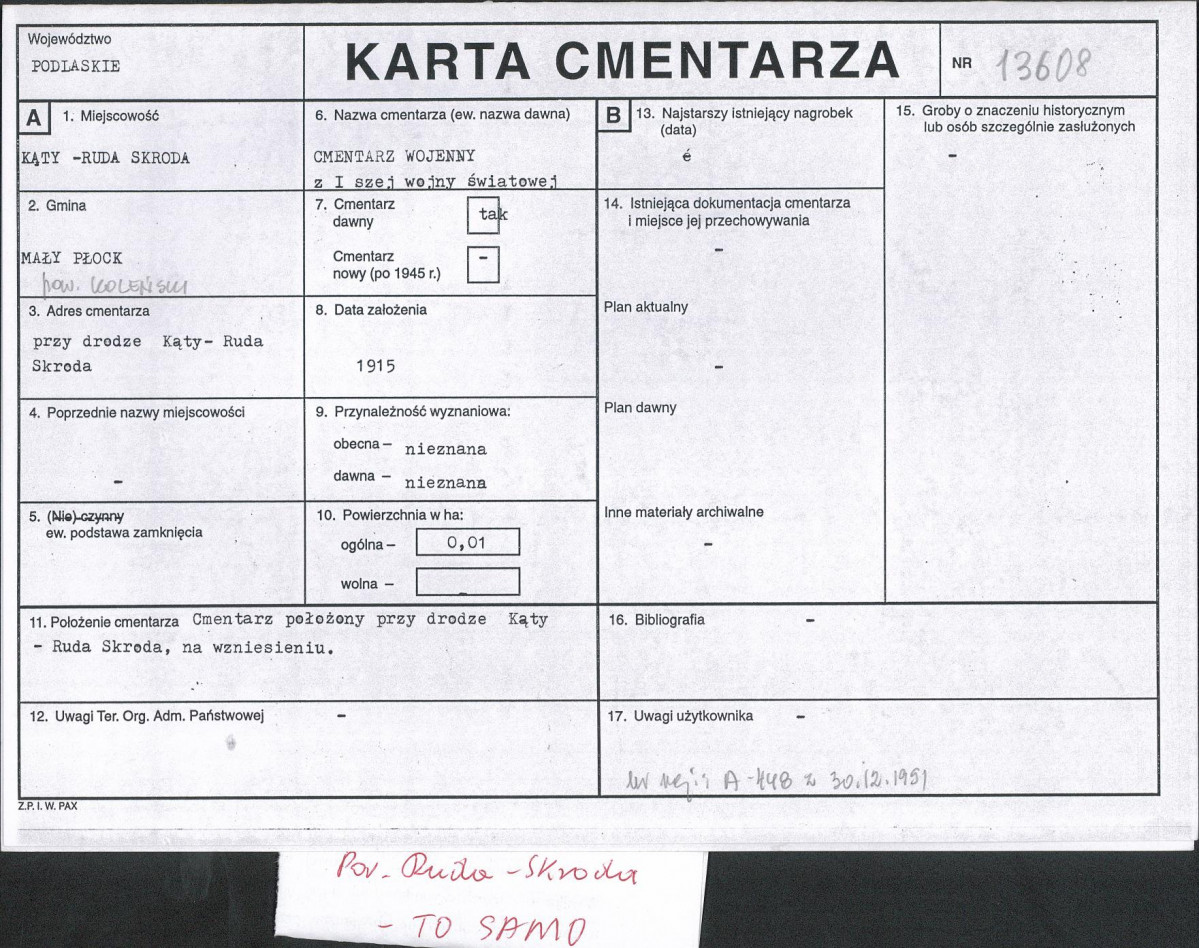 Karta cmentarza, skan nr 1