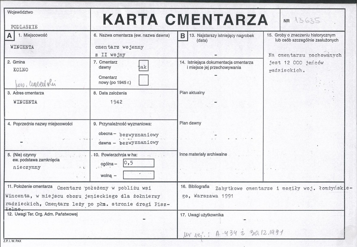 Karta cmentarza, skan nr 1