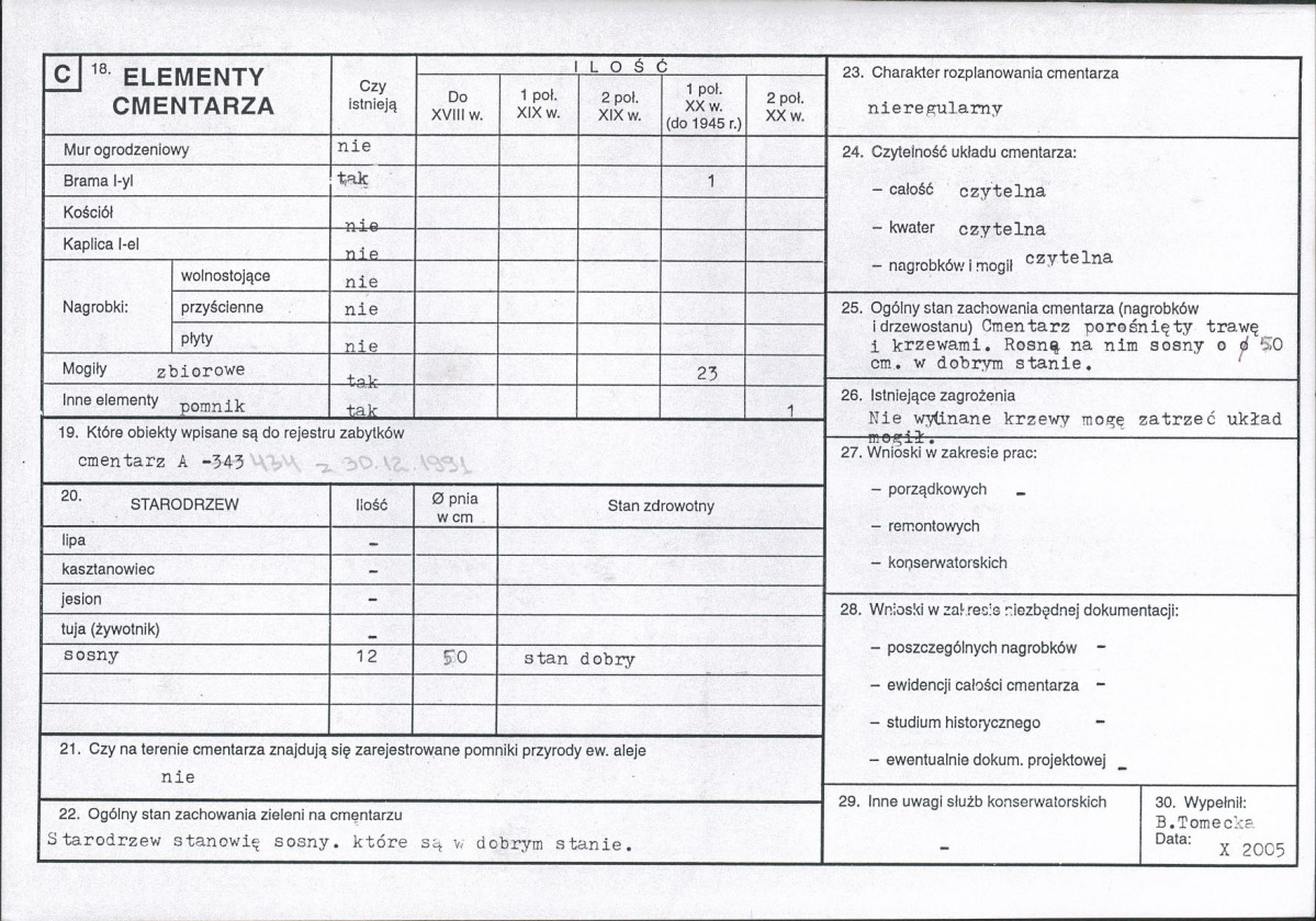 Karta cmentarza, skan nr 2
