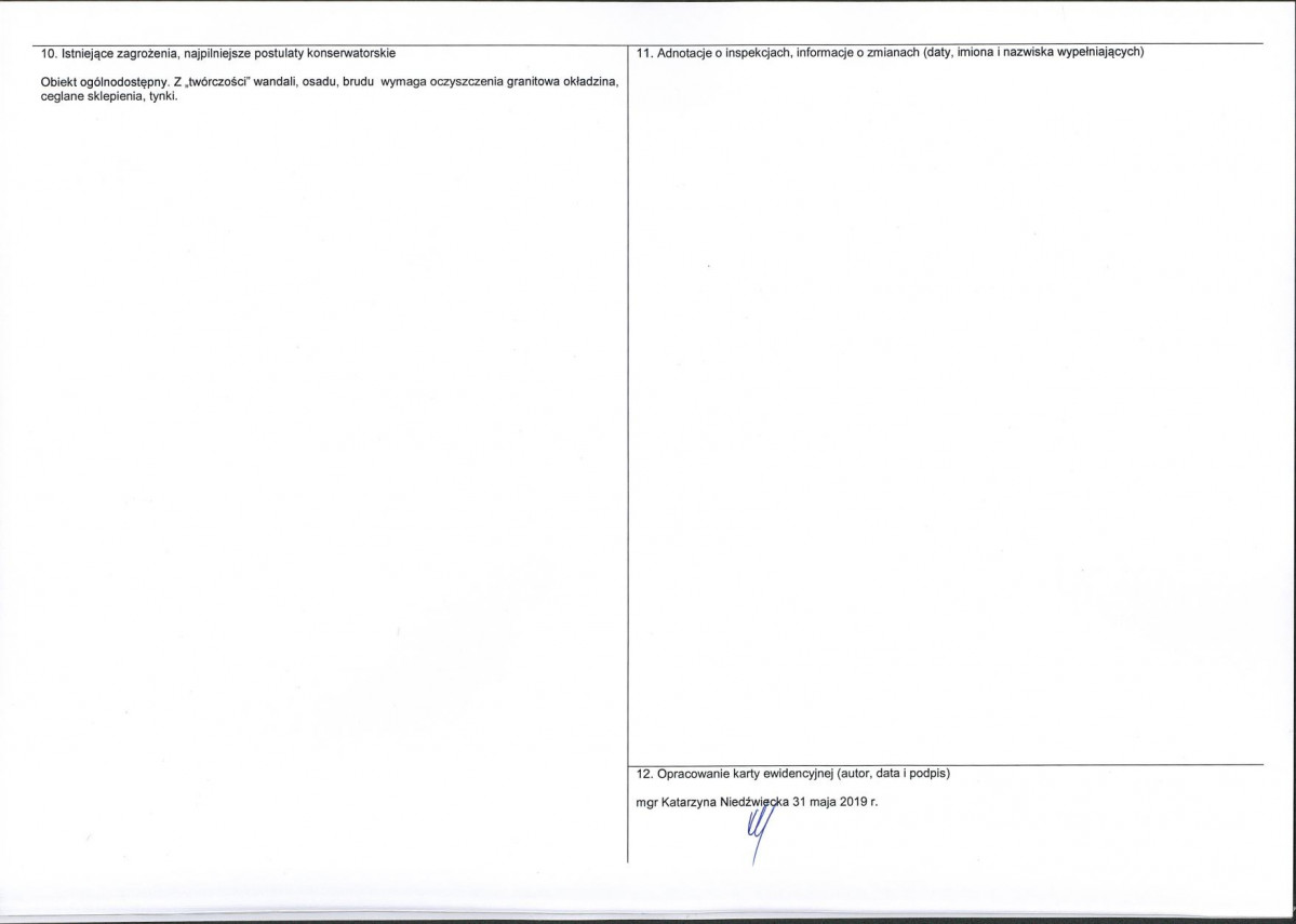 Karta obiektu niewpisanego do rejestru, skan nr 2