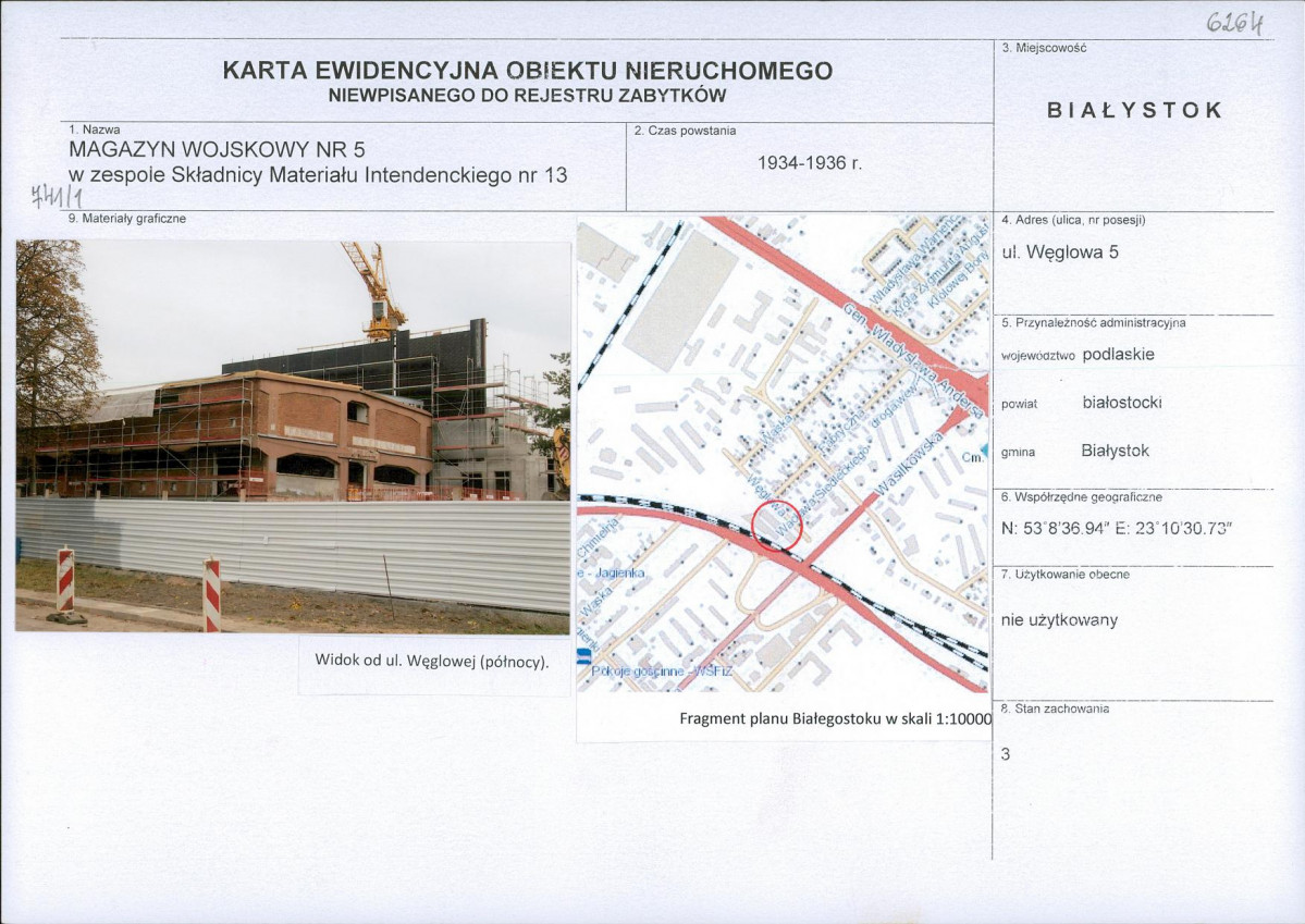 Karta obiektu niewpisanego do rejestru, skan nr 1