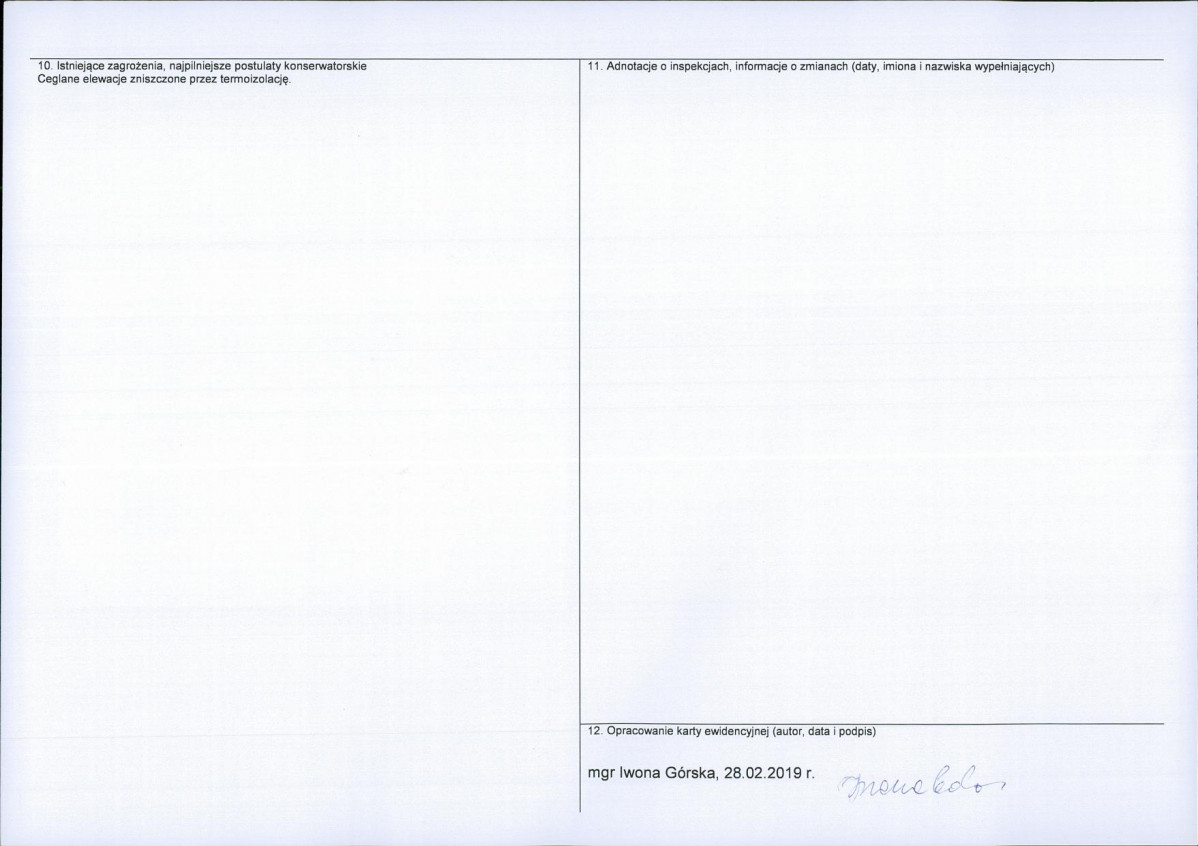 Karta obiektu niewpisanego do rejestru, skan nr 2