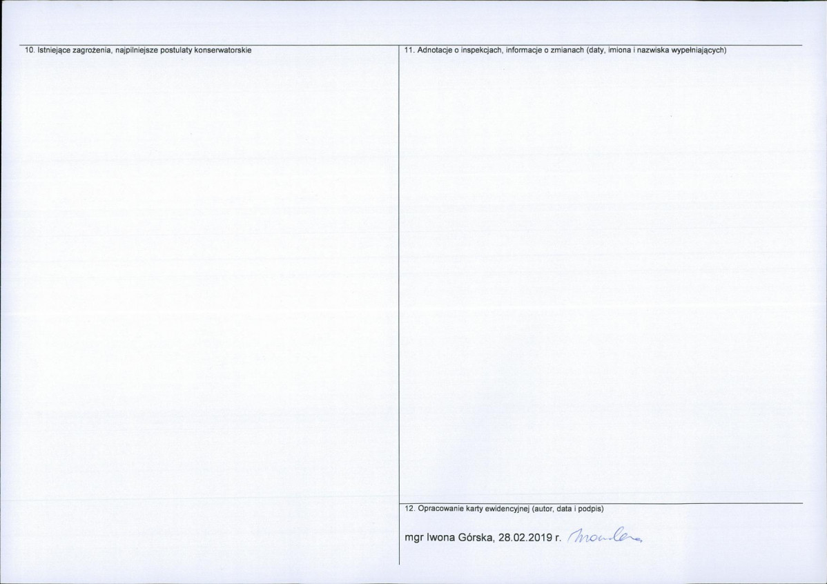 Karta obiektu niewpisanego do rejestru, skan nr 2