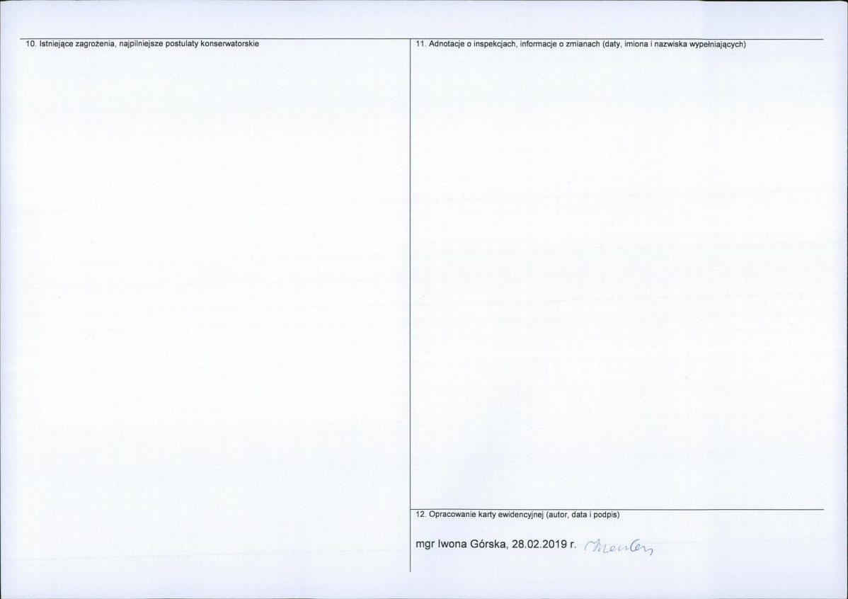 Karta obiektu niewpisanego do rejestru, skan nr 2