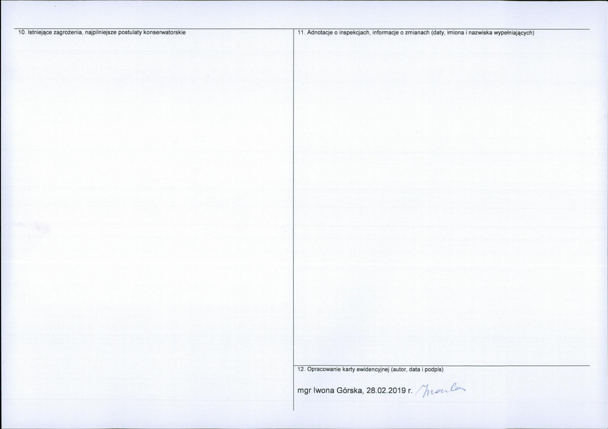 Karta obiektu niewpisanego do rejestru, skan nr 2