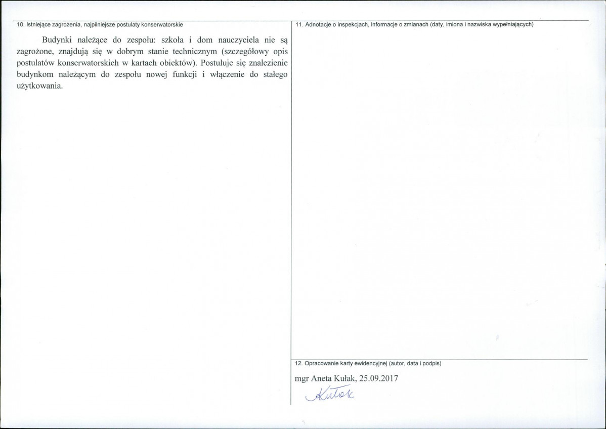 Karta obiektu niewpisanego do rejestru, skan nr 2