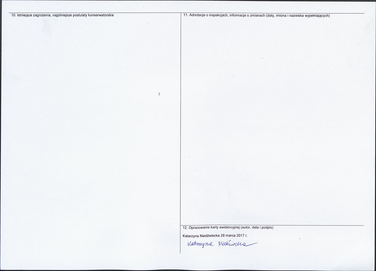 Karta obiektu niewpisanego do rejestru, skan nr 2