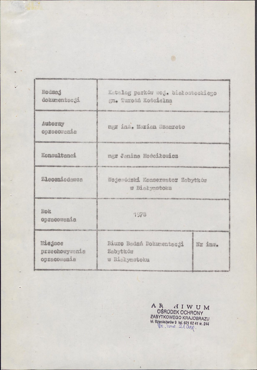 EP - Ewidencja parkowa, skan nr 5